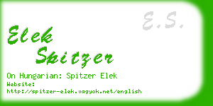 elek spitzer business card